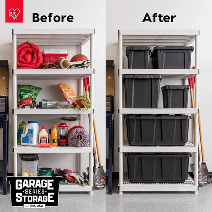 20 Gallon Heavy Duty Storage Totes with Lids, 4 Pack Stackable Organizing Bins, Durable Utility Containers for Garage and Home