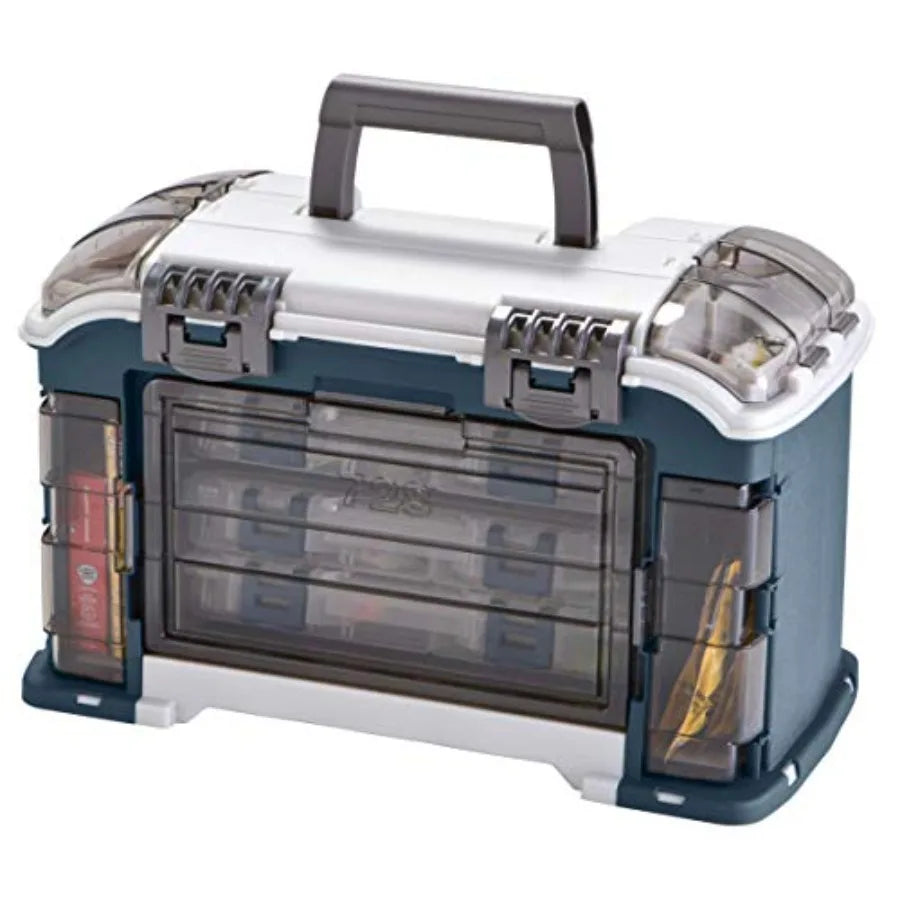 Angled Tackle System with Three 3560 Boxes Fishing Tackle Storage in Black Premium Durable Design for Organized