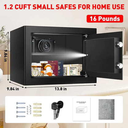 1.2 Cubic Feet Fireproof Safe Box with Digital Keypad, Removable Shelf for Home Security