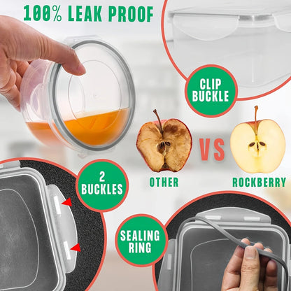 12pcs Food Storage Container Set With Easy-Snap Lids - Airtight Plastic Containers