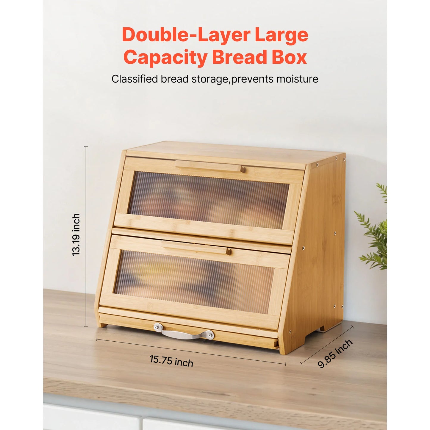 Large Capacity Bamboo Bread Storage Container