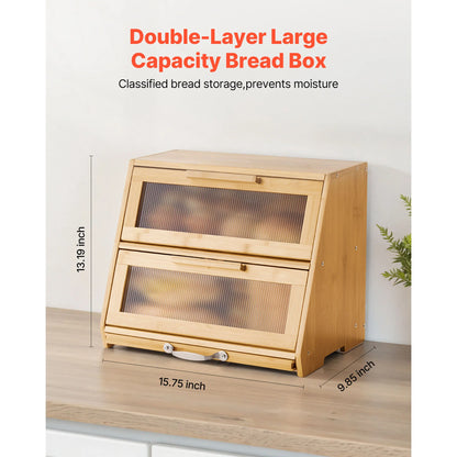 Large Capacity Bamboo Bread Storage Container