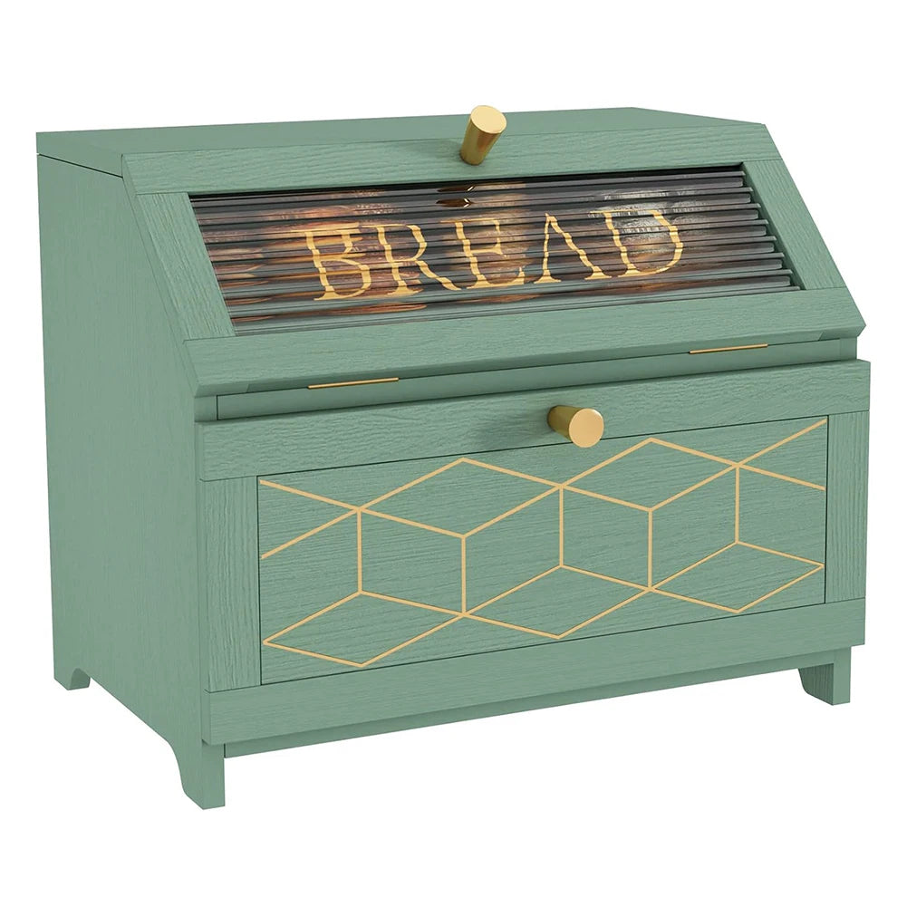 Wooden Bread Bin Multi-Purpose Bread Box Large Capacity Bread Keeper Bin Bread Storage Box for Bagel Donut Cookies