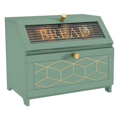 Wooden Bread Bin Multi-Purpose Bread Box Large Capacity Bread Keeper Bin Bread Storage Box for Bagel Donut Cookies
