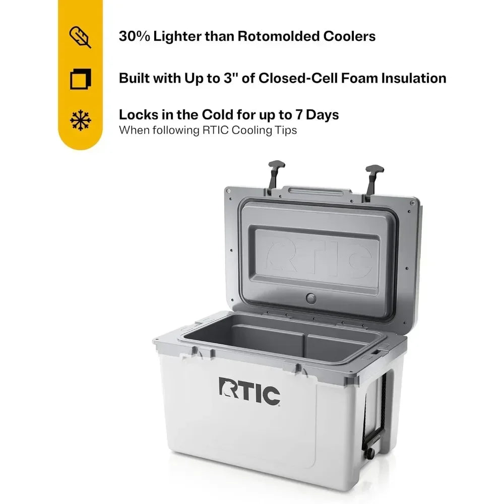 BestsellerUltra-Light 52 Quart Hard Cooler Insulated Portable Ice Chest Box for Beach, Drink, Beverage, Camping, Picnic, Fishing