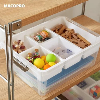 17 QT Plastic Storage Box with Removable Tray Craft Organizers and Storage Clear Container for Organizing Bead Tool Sewing Play