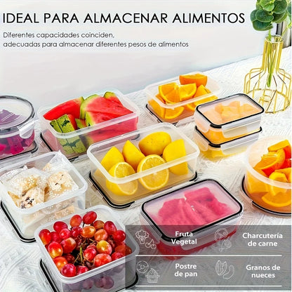 12pcs Food Storage Container Set With Easy-Snap Lids - Airtight Plastic Containers