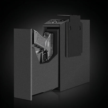 Biometric Slider Handgun Gun Safe for Nightstand, Desk, Bed Side,Truck - Auto Sliding Door Fingerprint Hand Gun Safe for Pistol
