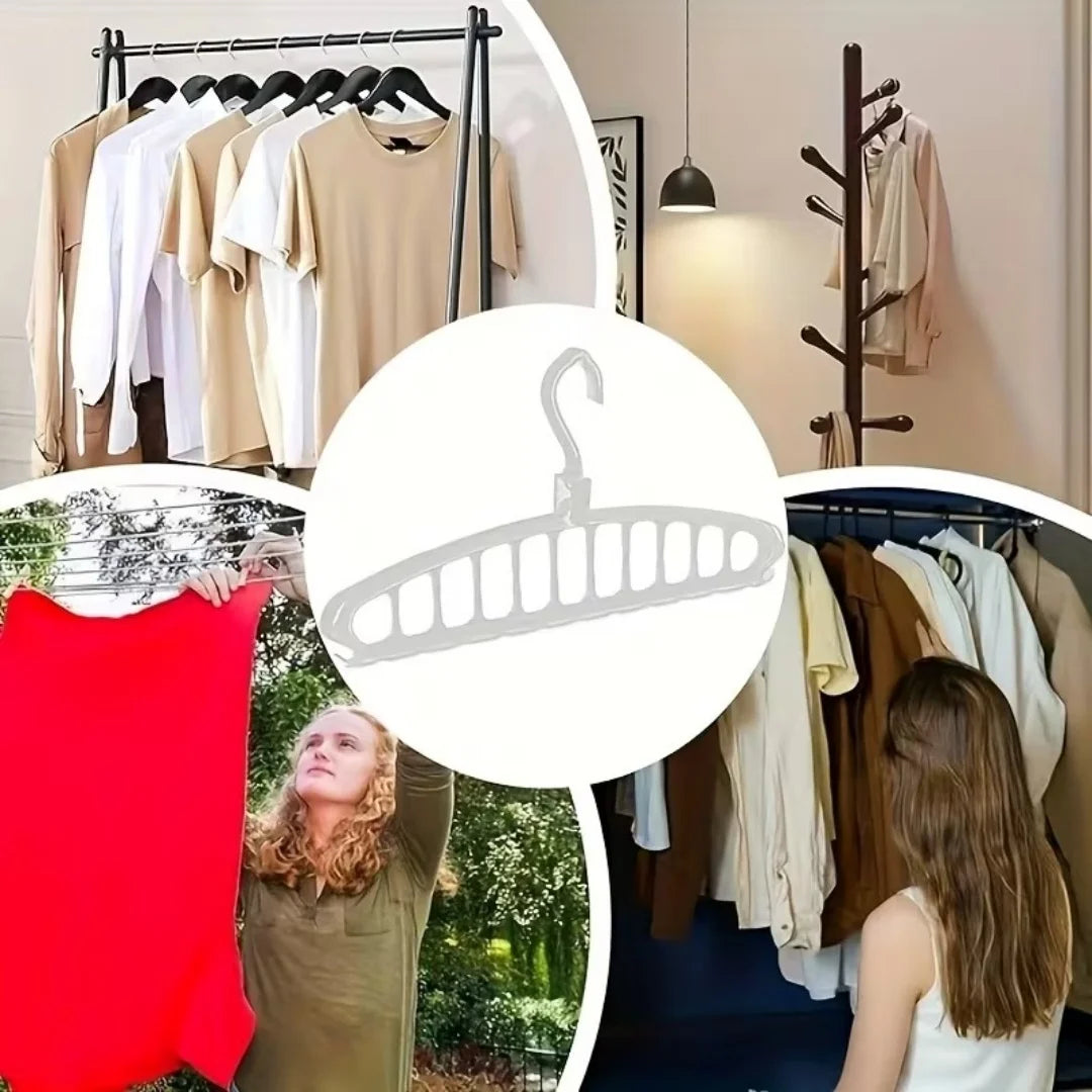 Ultimate Closet Organizer: 2pcs Foldable Hanger Set with 11 Holes, Maximize Space for Pants, Jeans, Ties, Scarves, Belts - Heavy Duty Wardrobe & Cabinet Storage Solution, Holds 44 Items