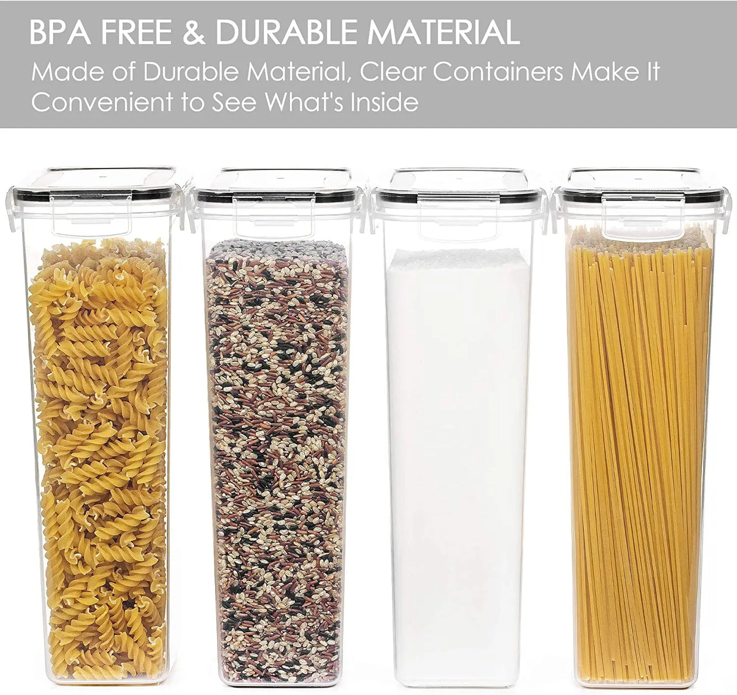 Airtight Food Storage Containers with Lids, 2/4 PCS 2.8L Pasta Containers for Pantry Organization and Storage, BPA Free Kitchen