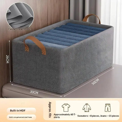 Foldable Fabric Storage Box for Home Use Wardrobe Organizer for Clothes and Pants Layered Storage Solution