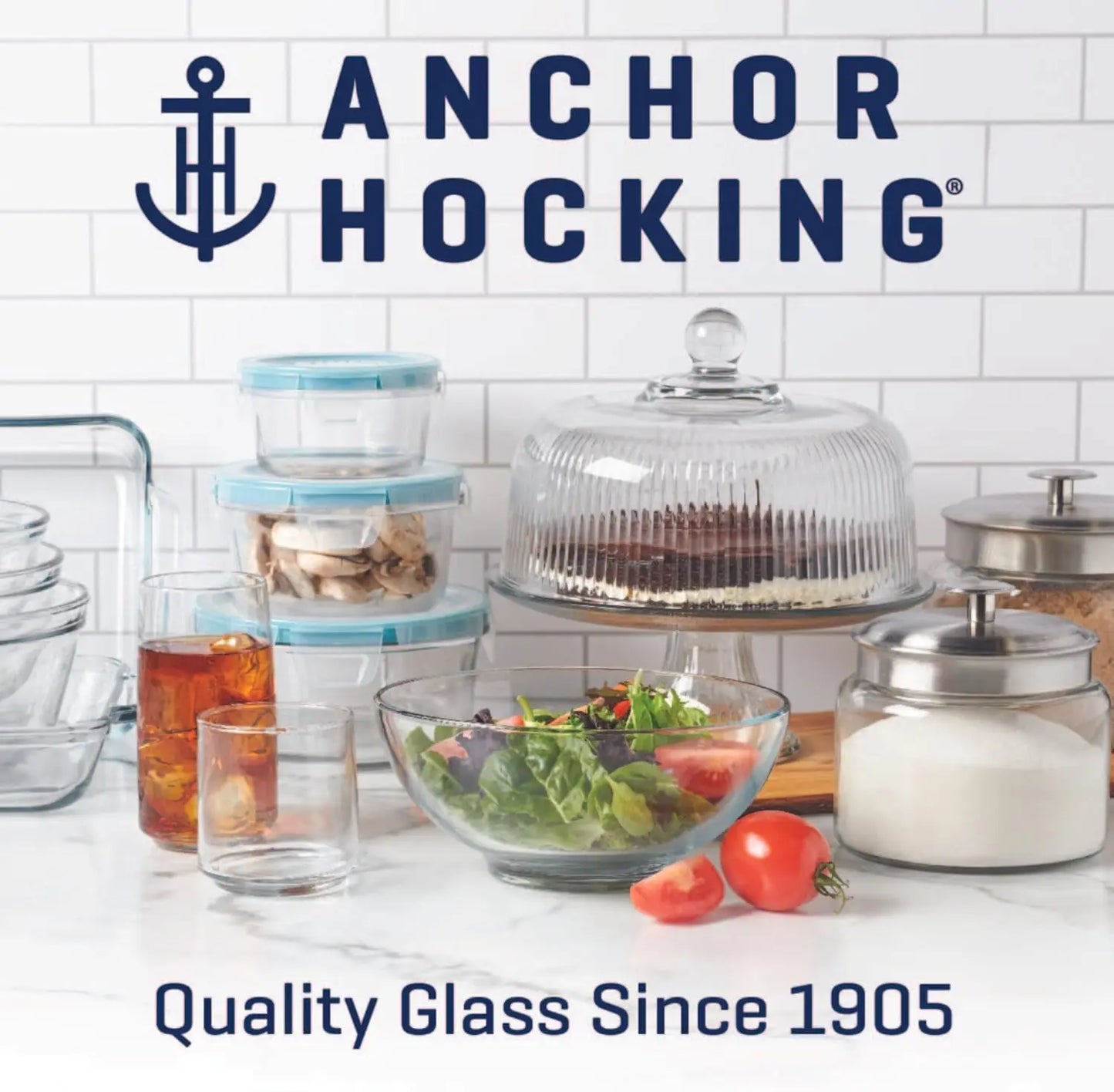 Set of 2 Large Glass Jars with Lids, 1 Gallon Capacity for Kitchen Storage
