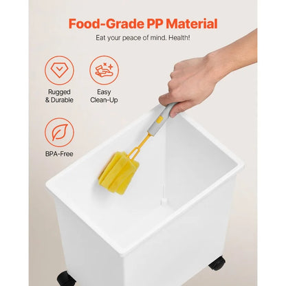 Rice Storage Container 6.6Gallon 25L x3 Large Dog Food Dispenser Bin Kitchen Ingredient Grain Cereal Flour Bin with Wheels 3 Sc