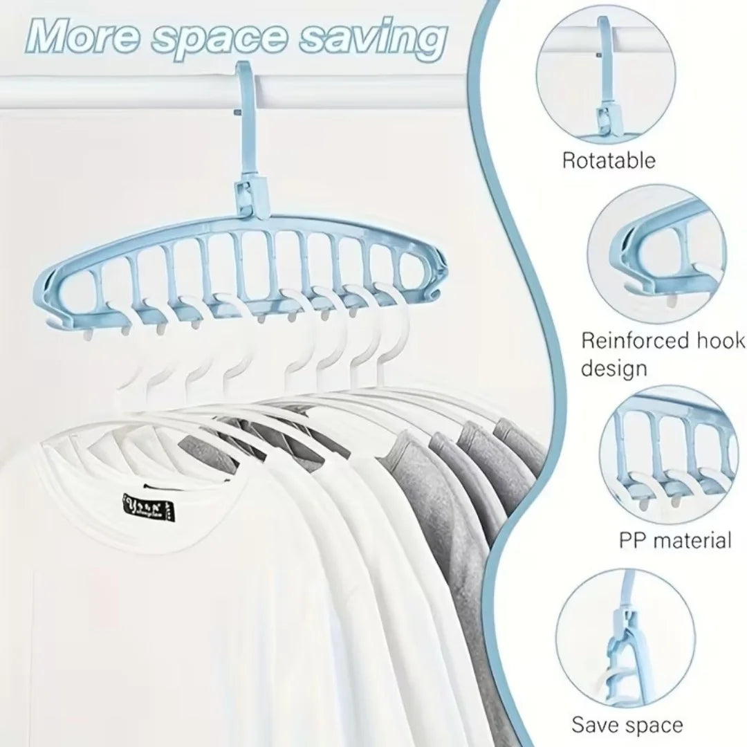 Ultimate Closet Organizer: 2pcs Foldable Hanger Set with 11 Holes, Maximize Space for Pants, Jeans, Ties, Scarves, Belts - Heavy Duty Wardrobe & Cabinet Storage Solution, Holds 44 Items