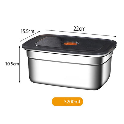 Stainless Steel  Large Capacity Refrigerator Freezer Storage Box Sealed Microwave Suitable Leak-proof Box