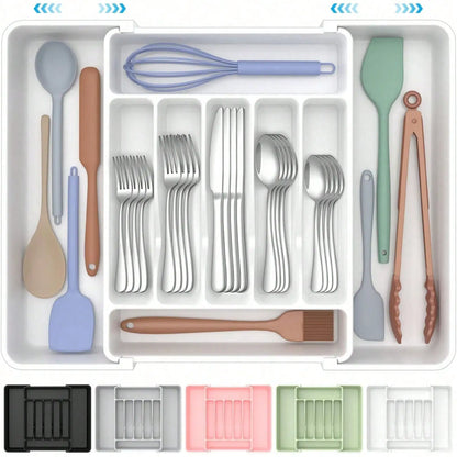 Kitchen tableware storage expert Extra Large Expandable Silverware Organizer