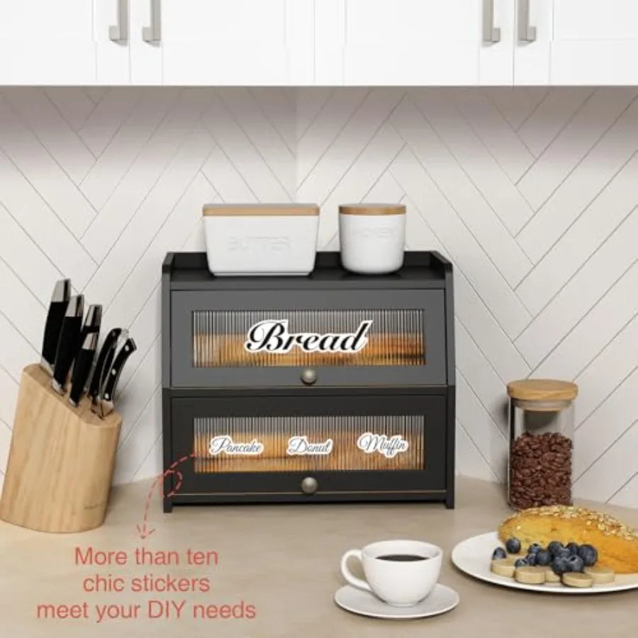 Large Bread Box for Kitchen Countertop Farmhouse Breadbox