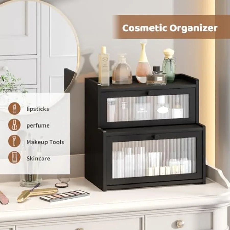 Bread Box for Kitchen Countertop Double Layer Large