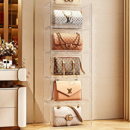 New Thickened Transparent Acrylic Shoe Box With Magnetic Flip Cover Dustproof Storage Box Multi-Layer Stackable Combinatio