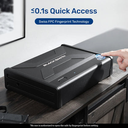 Blacksmith Biometric Pistol Safe Gun Locker Box w/ APP Control and Fingerprint 5-Quick Access Handgun Safe for 2 Pistols