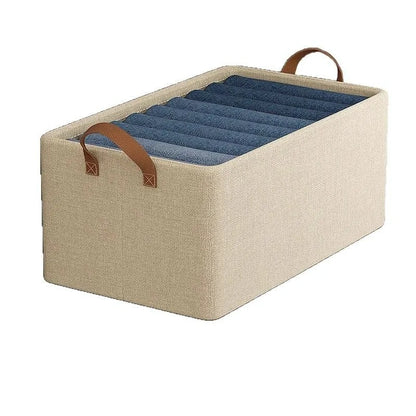 Foldable Fabric Storage Box for Home Use Wardrobe Organizer for Clothes and Pants Layered Storage Solution