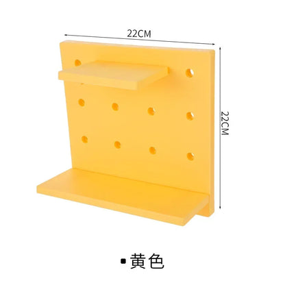 Punch Free Pegboard Display Stand Wall Organizer Storage Plate Living Room Kitchen Bedroom Wall Hanging Decoration Wall Shelf