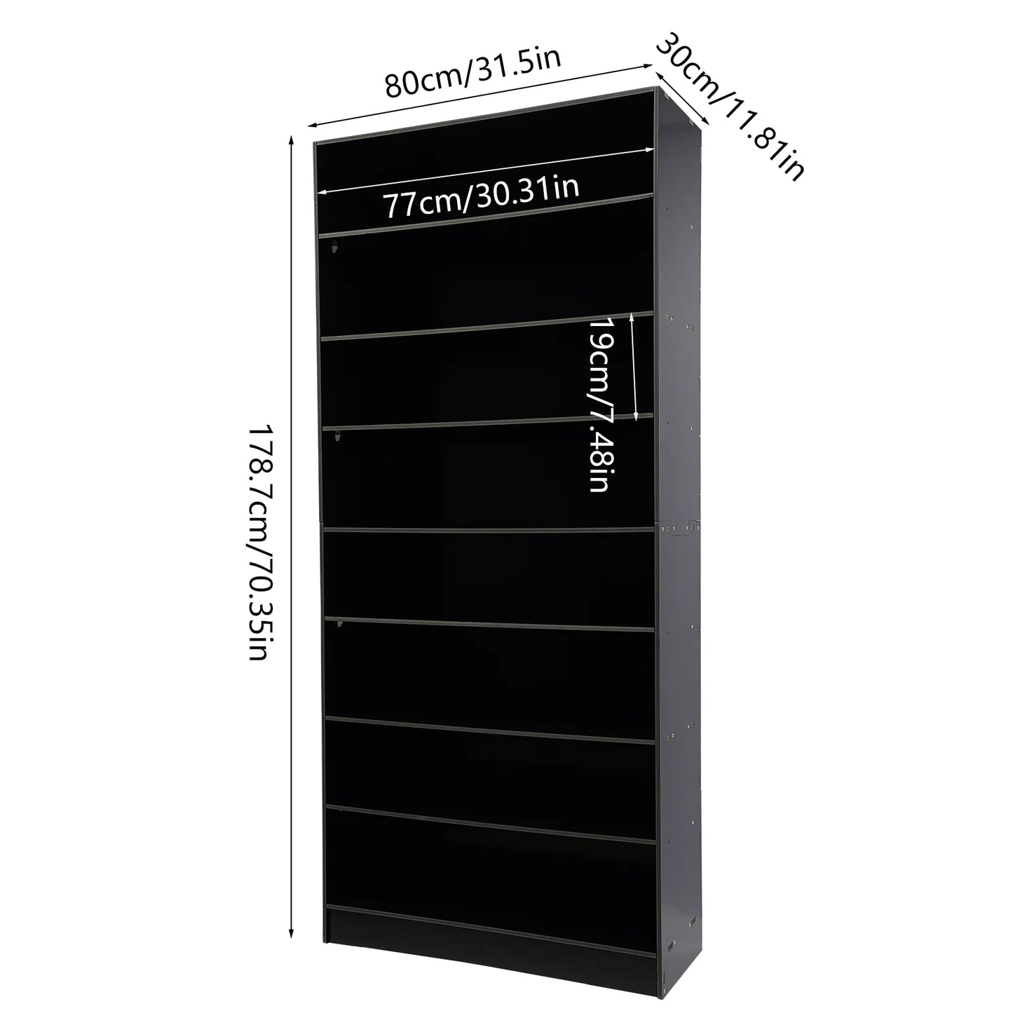 80cm Shoe Organizer 8 Tiers Shoe shelf Shelves Organizers Storage Cabinet White/Black For Storing Shoes, Trainers, sandals