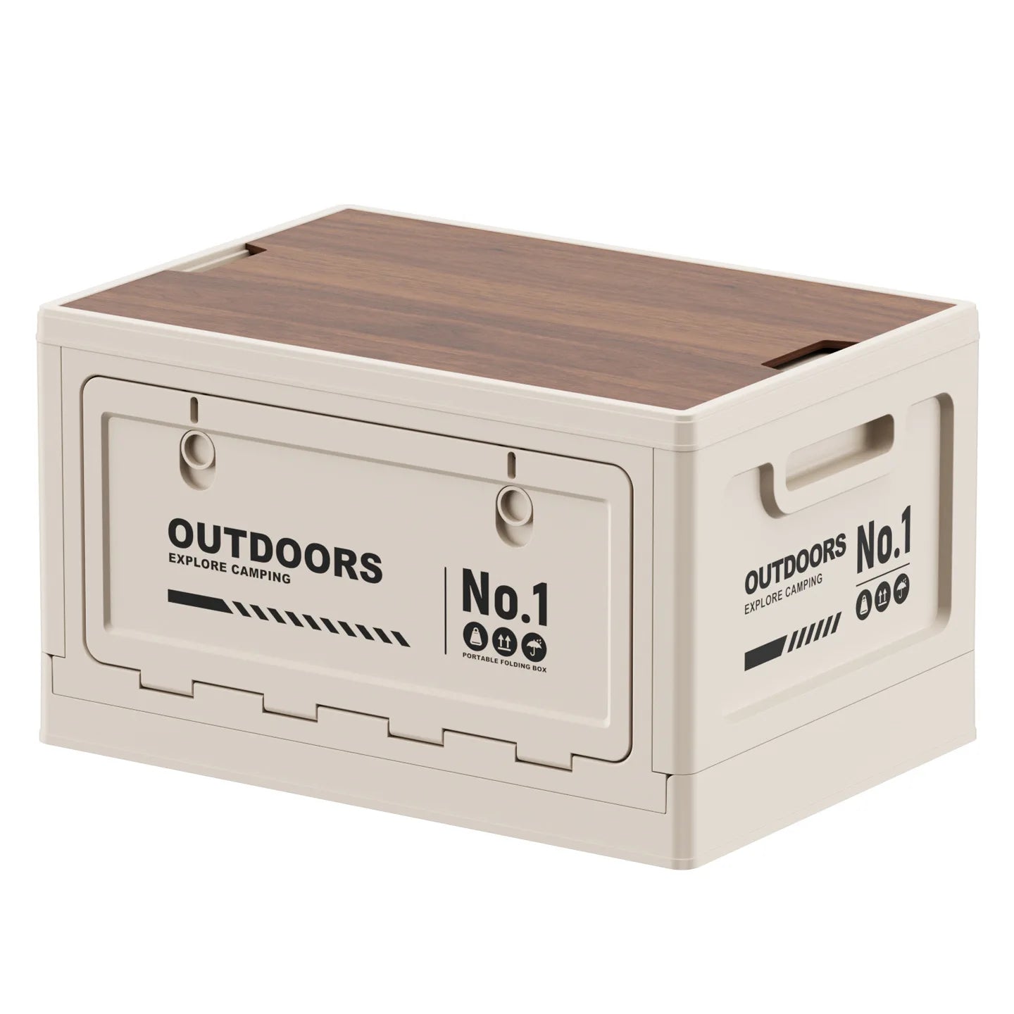 Foldable Storage Box for Camping Outdoor Large Capacity Side Opening Organizer for Car Home Toys Clothes