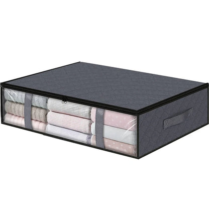Foldable Under Bed Storage Containers with Clear Window Underbed Toy Organizers and Clothing Storage Bags Closet Storage Bins