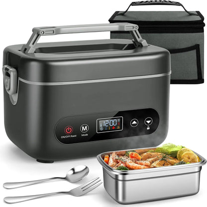 1.2L Cordless Electric Lunch Box with 5-Sided Heating, Auto Temp Control, Leakproof & BPA-Free for Office, Truck, Outdoors