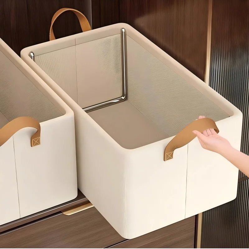 Foldable Fabric Storage Box for Home Use Wardrobe Organizer for Clothes and Pants Layered Storage Solution