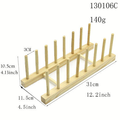 Wooden Kitchen Dish Drain Rack Dinnerware Storage Organizer Tray Plate Drying Shelf Book Cups Display Stand Drainer Holders