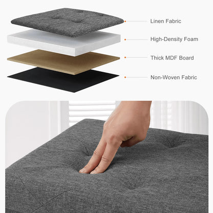 43 Inches Ottoman Bench Foldable Storage Chest Toy Organizer Box,Foot Rest Stool With Foam Sea