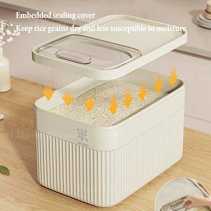5/10/15KG Rice Storage Box Home with Lid Insect Proof Moisture Proof Rice Box Sealed Jar Kitchen Container Storing Dry Grain