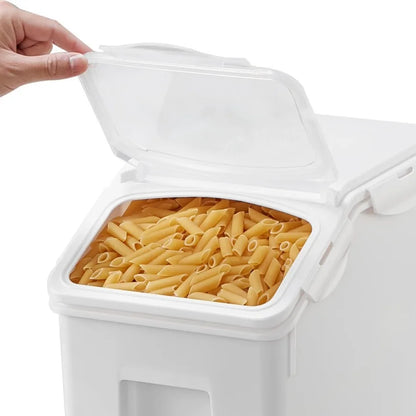 4.5Gallon 20L Large Rice Storage Container with Wheels for Kitchen Ingredient Grain Cereal Flour Pet Food Dispenser Bin Airtigh