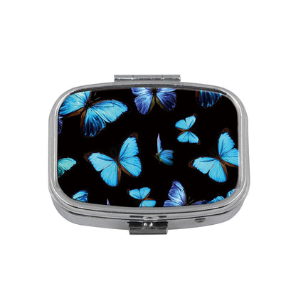 Cute Cats Pill Box Divided Metal Square Animals Tiger Birds Pill Box Travel Portable Medicine Case