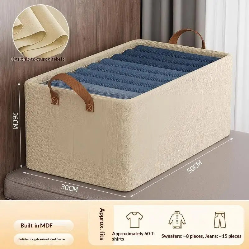 Foldable Fabric Storage Box for Home Use Wardrobe Organizer for Clothes and Pants Layered Storage Solution
