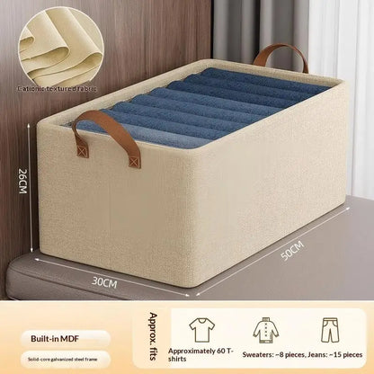 Foldable Fabric Storage Box for Home Use Wardrobe Organizer for Clothes and Pants Layered Storage Solution