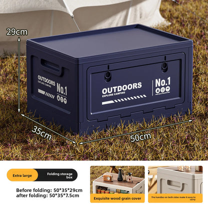 Foldable Storage Box for Camping Outdoor Large Capacity Side Opening Organizer for Car Home Toys Clothes
