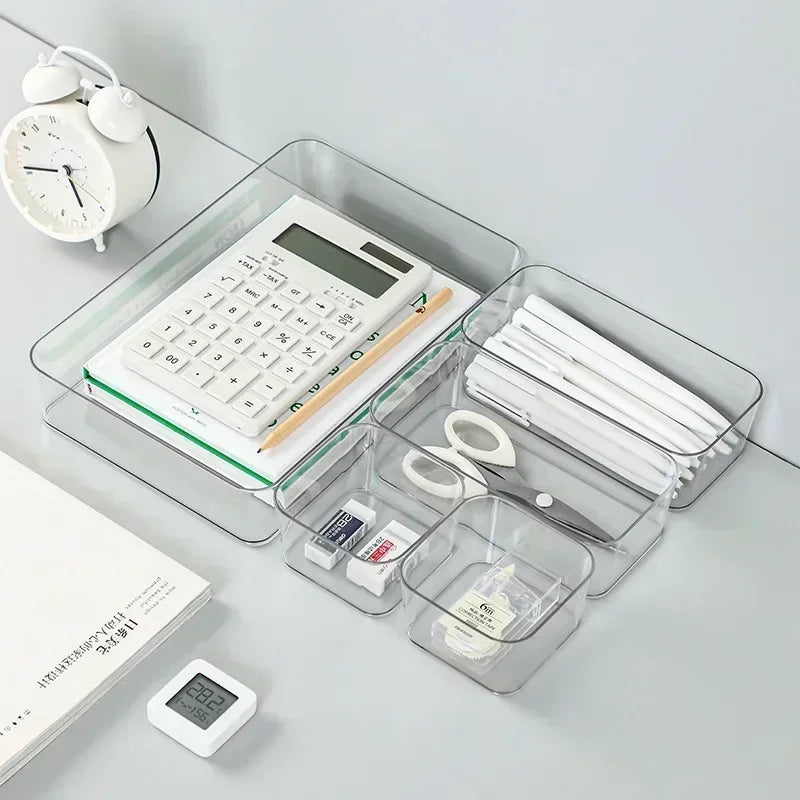 Transparent Box Storage Organizer Desk Plastic Storage Box Container Drawer Organizer Jewelry Box Makeup Organizer Boxes 2042