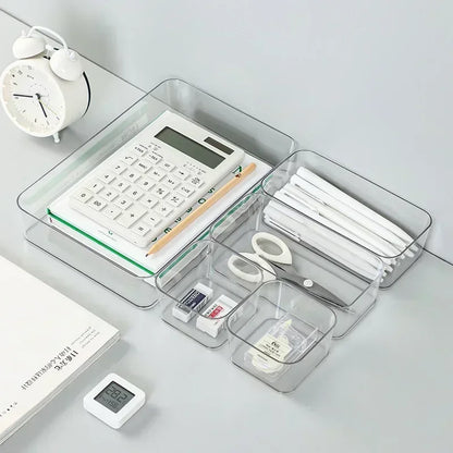 Transparent Box Storage Organizer Desk Plastic Storage Box Container Drawer Organizer Jewelry Box Makeup Organizer Boxes 2042