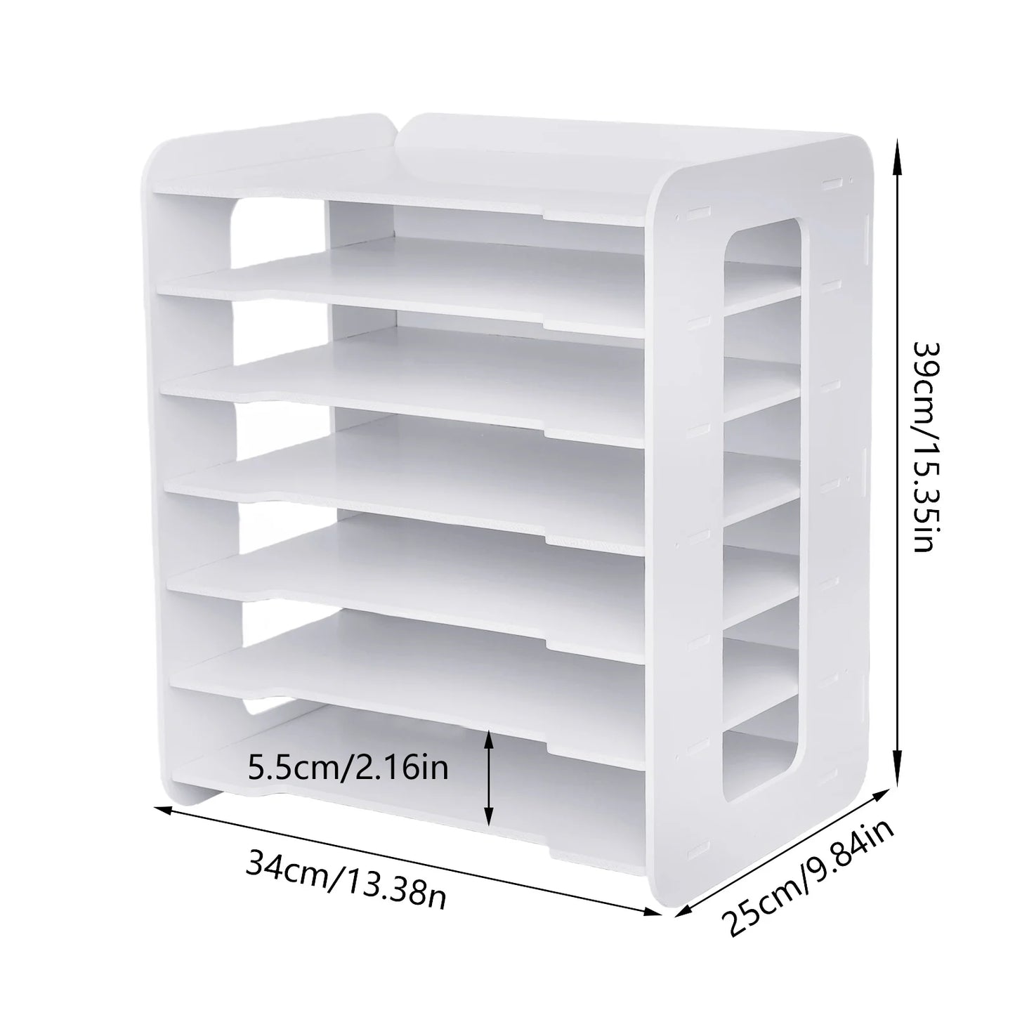 7 Tier Desktop Organizer Paper File Holder Document Storage Rack Office Home NEW