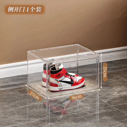 New Thickened Transparent Acrylic Shoe Box With Magnetic Flip Cover Dustproof Storage Box Multi-Layer Stackable Combinatio