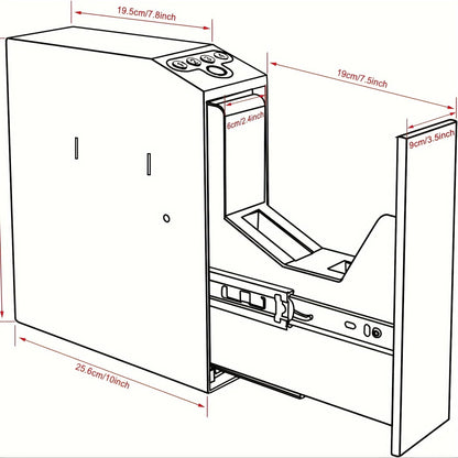 Biometric Slider Handgun Gun Safe for Nightstand, Desk, Bed Side,Truck - Auto Sliding Door Fingerprint Hand Gun Safe for Pistol