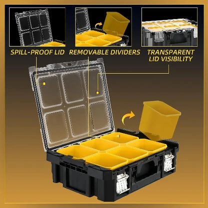 Stackable 3 Tier Rolling Tool Box with Wheels, Modular Drawer Tool Organizer, Portable Storage for Garage, Home Repair, Workshop