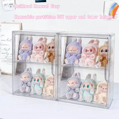 📦 US Warehouse Quick Ship Labubu Display Box, Transparent Acrylic Storage Case Dustproof for Doll Figures Blind Box Organizer