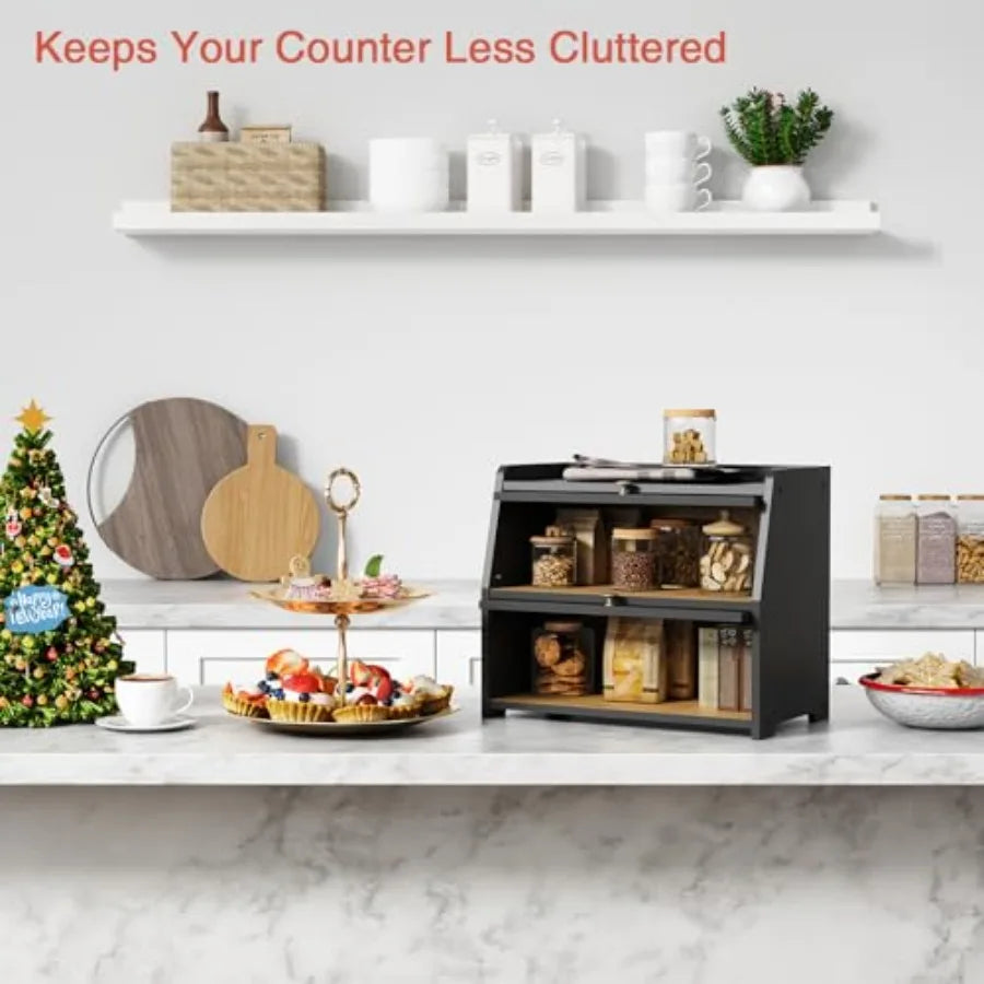 Large Bread Box for Kitchen Countertop Farmhouse Breadbox