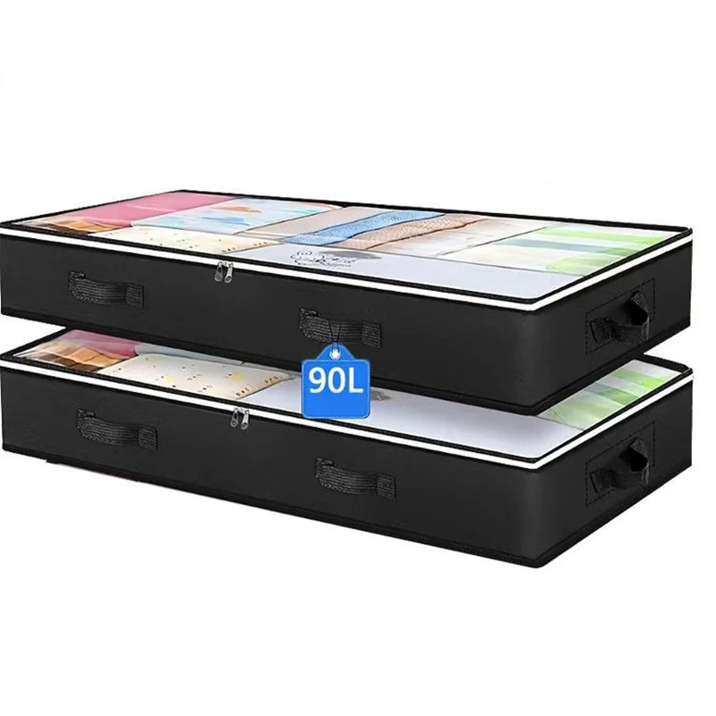 Foldable Under Bed Storage Containers with Clear Window Underbed Toy Organizers and Clothing Storage Bags Closet Storage Bins