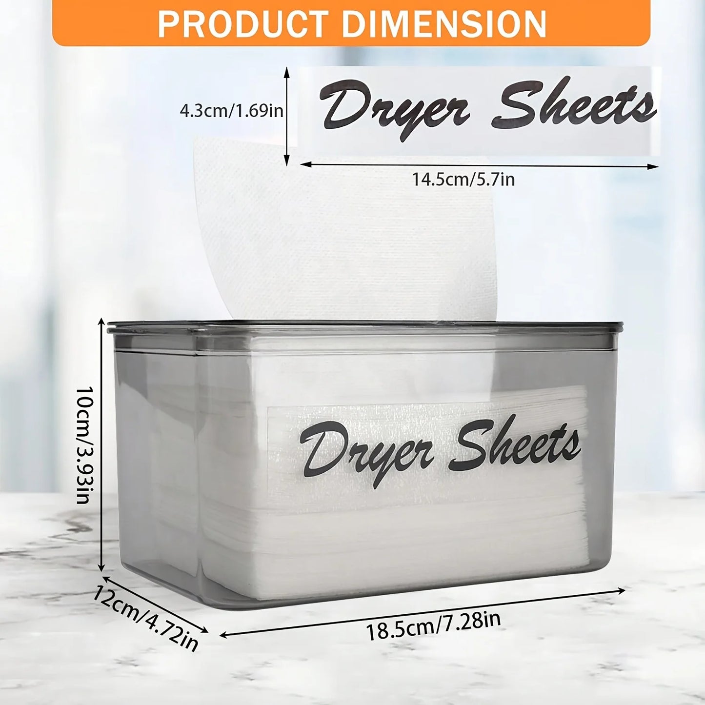 , Dryer Sheet Container with Label, Tissue Box, Acrylic Storage Box