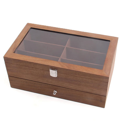 2 Layer 12 Slots Sunglass Organizer Eyeglass Display Case Glasses Storage Box
